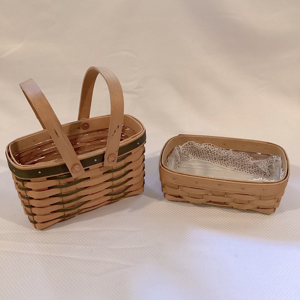 Vintage Lot of 2 Longaberger Baskets Handwoven Dresden Ohio